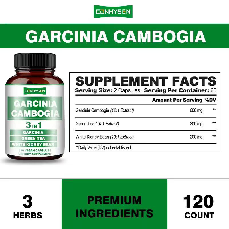 Viên nang Garcinia Cambogia OEM hỗ trợ sản xuất năng lượng, cân bằng cơ thể, chất xơ, viên nang giảm cân