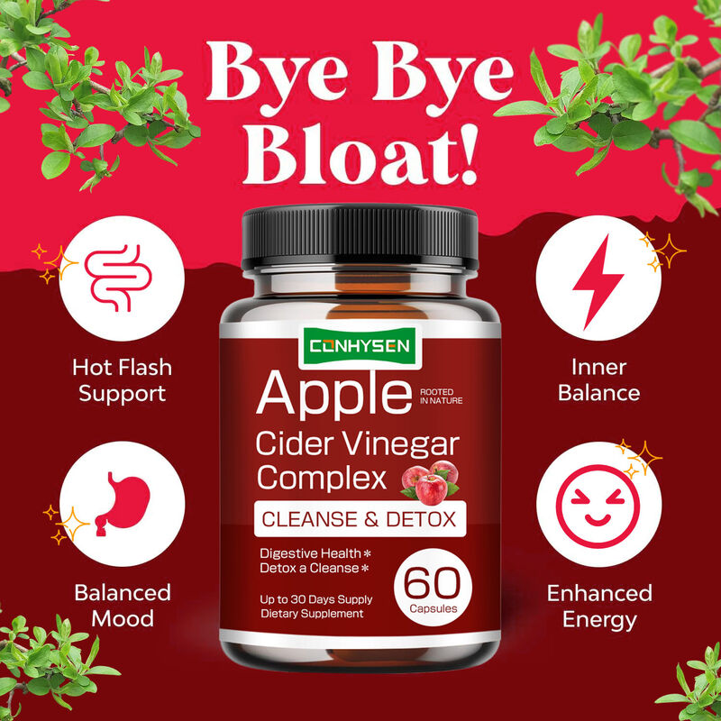 OEM chất lượng cao quản lý cân nặng thuần chay Apple Cider Vinegar Complex Capsules Fat Burner Thúc đẩy tiêu hóa