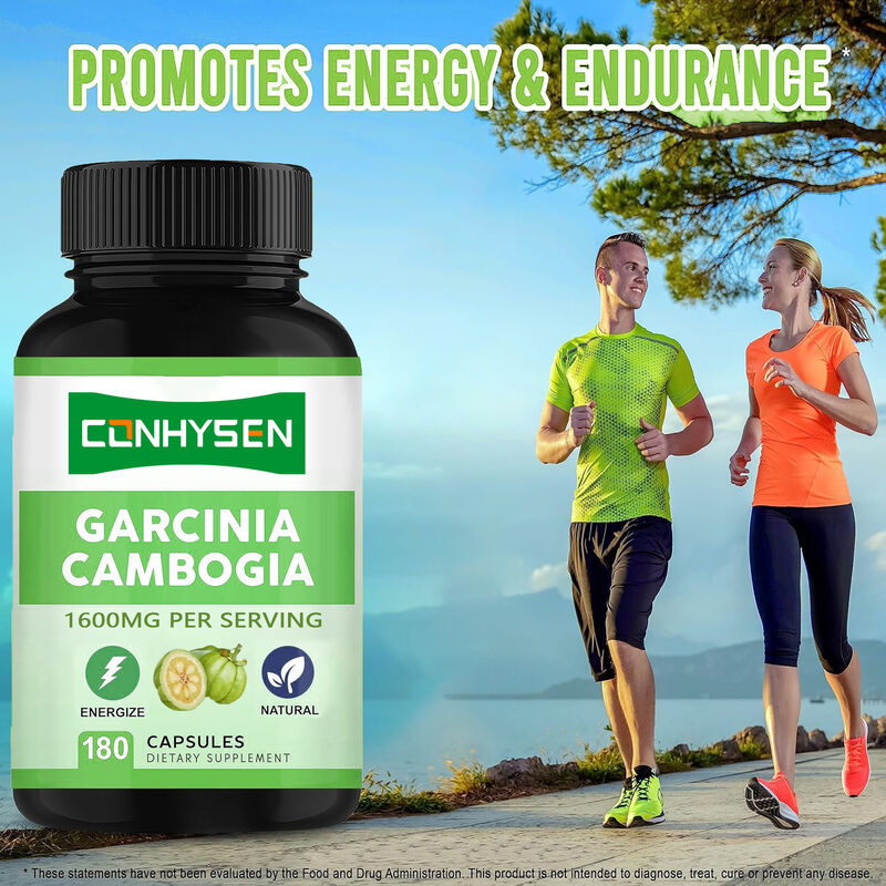 Thực phẩm chức năng chất lượng cao Viên nang Garcinia Cambogia nguyên chất Thúc đẩy năng lượng và sức bền Thực phẩm bổ sung tự nhiên