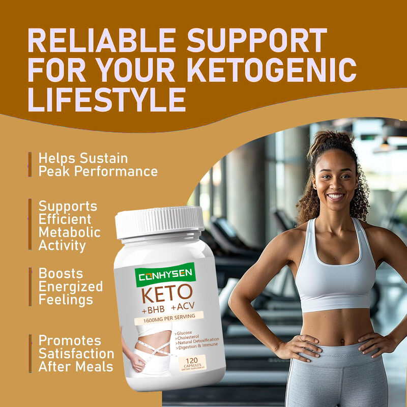 Nhãn hiệu riêng Keto + ACV + BHB viên nang với BHB & Apple Cider Vinegar để kiểm soát cân nặng Tăng năng lượng tập trung chất béo đốt cháy