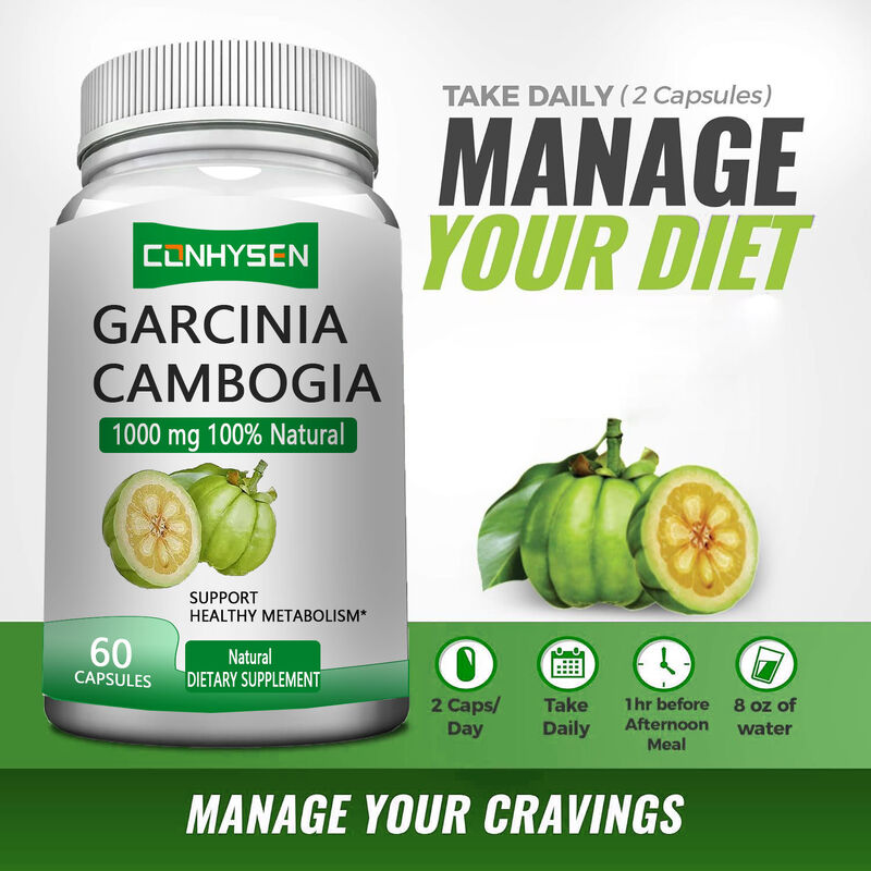 Private Label Garcinia Cambogia Herbal Supplements Garcinia Cambogia Capsules Support Healthy Metabolism & Support Better Mood