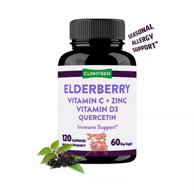 Các viên nang quả elderberry với Vitamin C Quercetin chiết xuất hỗ trợ sức khỏe miễn dịch