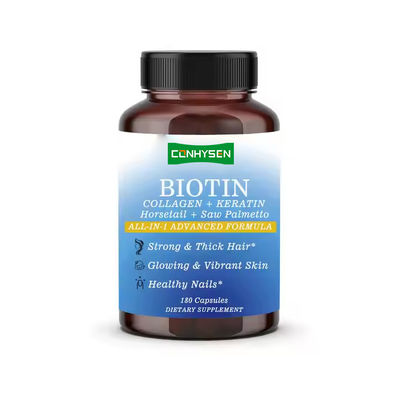 OEM Thương hiệu Collagen Biotin Capsules Keratin Supplement Tăng độ tỏa sáng da