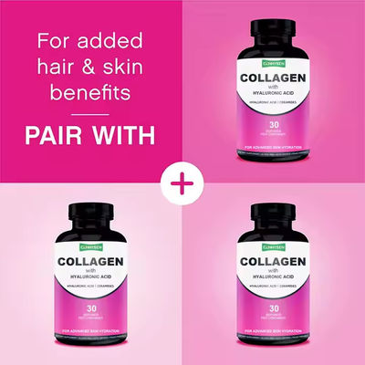 Hyaluronic Acid Collagen Tablet hỗ trợ da tóc móng tay chăm sóc Logo tùy chỉnh