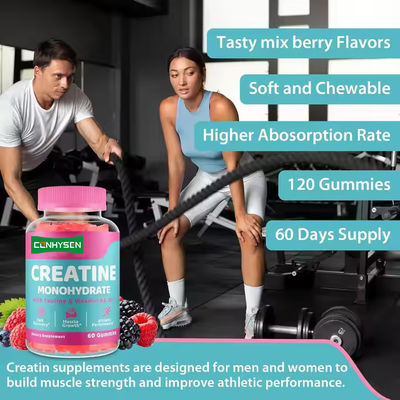 Chất chiết xuất ớt đen Creatine Monohydrate Gummies hỗ trợ phục hồi cơ bắp nhanh hơn