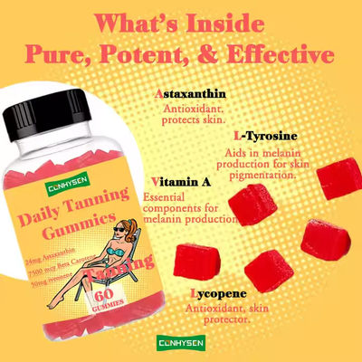 Đau nắng Gummies Astaxanthin chất chống oxy hóa để tăng cường sự xuất hiện của da bảo vệ UV