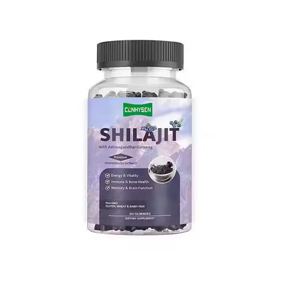 Shilajit Gummies bổ sung nhân sâm tùy chỉnh với hỗ trợ miễn dịch Ashwagandha