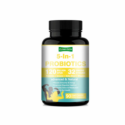 5-In-1 Probiotics Capsules Không có Gluten 120 tỷ CFUS Điều chỉnh chức năng miễn dịch