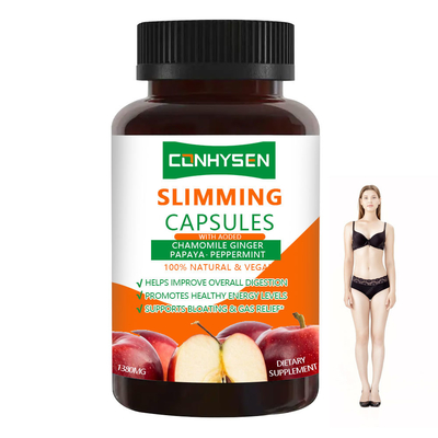 Cápsula giảm cân 100% thuần chay với bạc hà hỗ trợ phồng và giảm khí