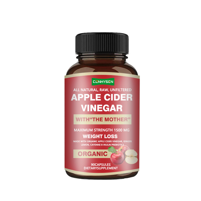 Bán buôn Tùy chỉnh 8 Viên Uống Bổ Sung Prebiotics Giấm Táo Hữu Cơ với Gừng Chanh