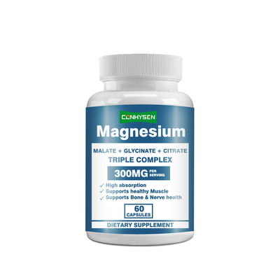 300MG Magnesium Capsules hỗ trợ sức khỏe xương và thần kinh Triple Complex Capsules