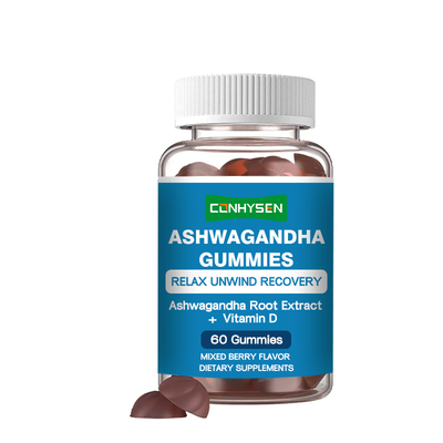 Ashwagandha kẹo cao su với vitamin D3 để tăng trưởng cơ bắp 18 tháng