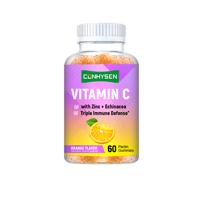 Nhà máy Vitamin C kẹo cao su hương vị cam nhãn tùy chỉnh hỗ trợ sức khỏe tim