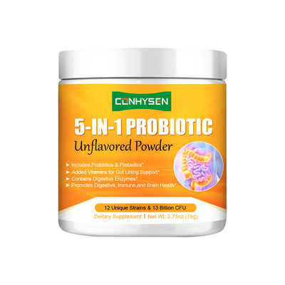 Nhà cung cấp bột Probiotic 5 trong 1 không vị Tùy chỉnh Hệ vi sinh vật đường ruột khỏe mạnh