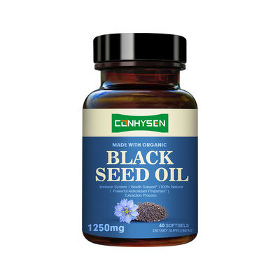 1250mg Black Seed Oil Softgels Factory Supply Encourage Respiratory Health